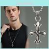 Unique Gothic Style Titanium Steel Cross Necklace For Men And Women Fashion Jewelry