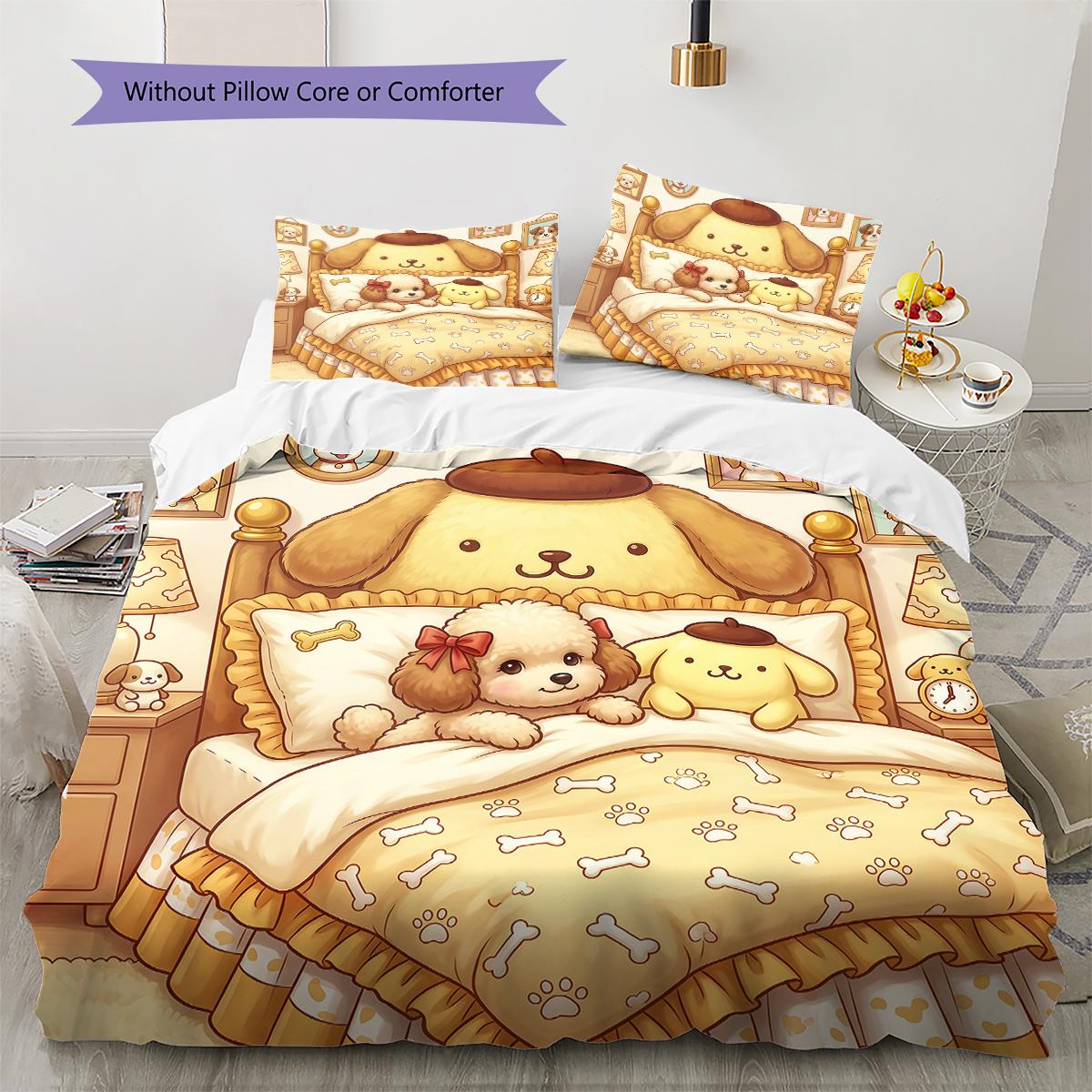 

Sanrio Cartoon Pattern Bedding,Quilt Set Quilt Cover Pillowcase Home Birthday Gift(1 * duvet cover + 2 * pillowcase, without core) 135x200cm