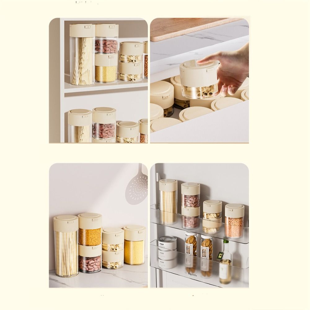 Press Type Hermetic Containers Eco-friendly Sealed Container Airtight Kitchen Jars  Kitchen