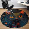 1PC Cat Abstract Office Round Area Rug, Indoor Mat Suitable ForOffice, Under Office Chairs Bedroom Living Room Home Decor, Room Deco, D011