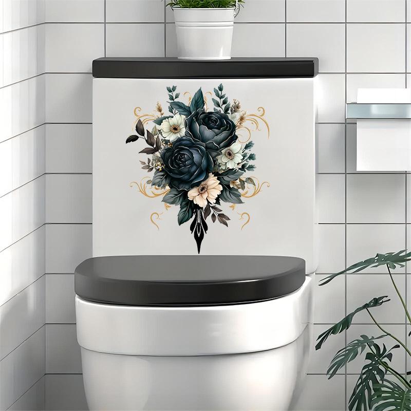 Blau Gold Blumen Wandaufkleber