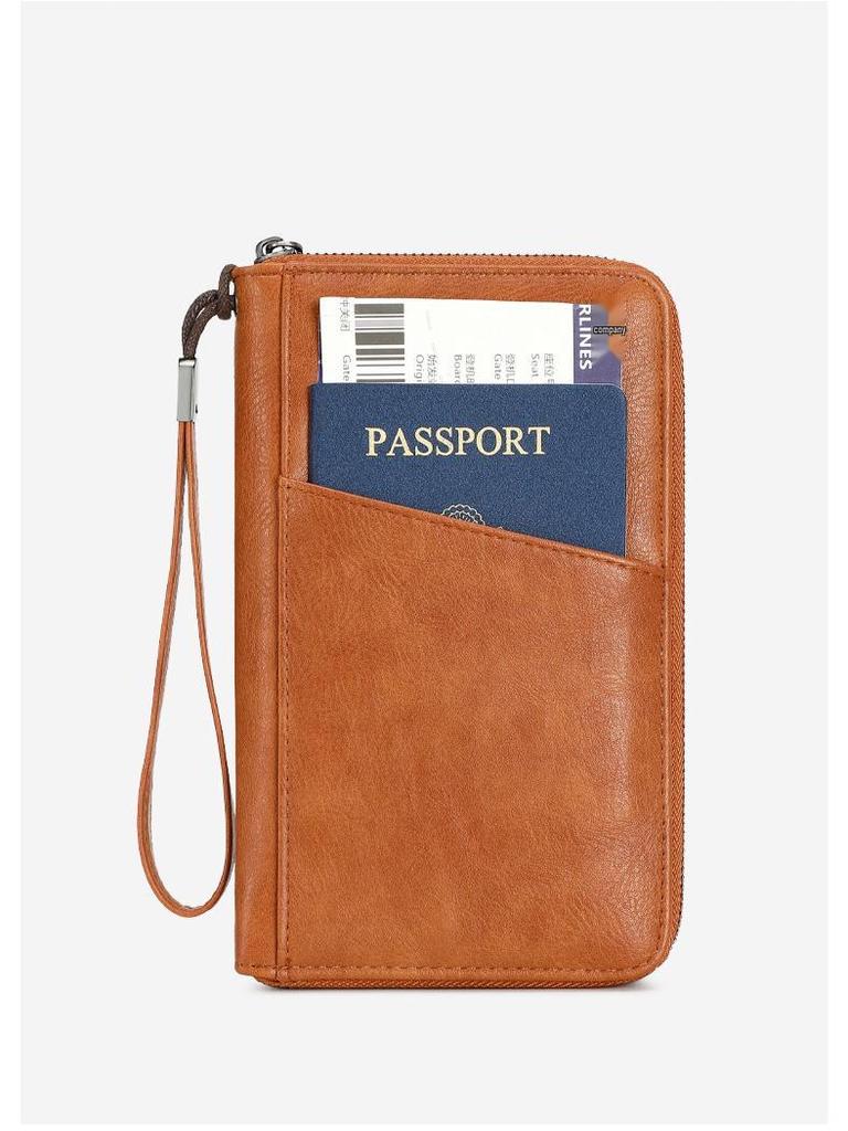 2024 RFID Travel Passport Holder & Ticket Organizer - Multifunctional Zip Document Bag