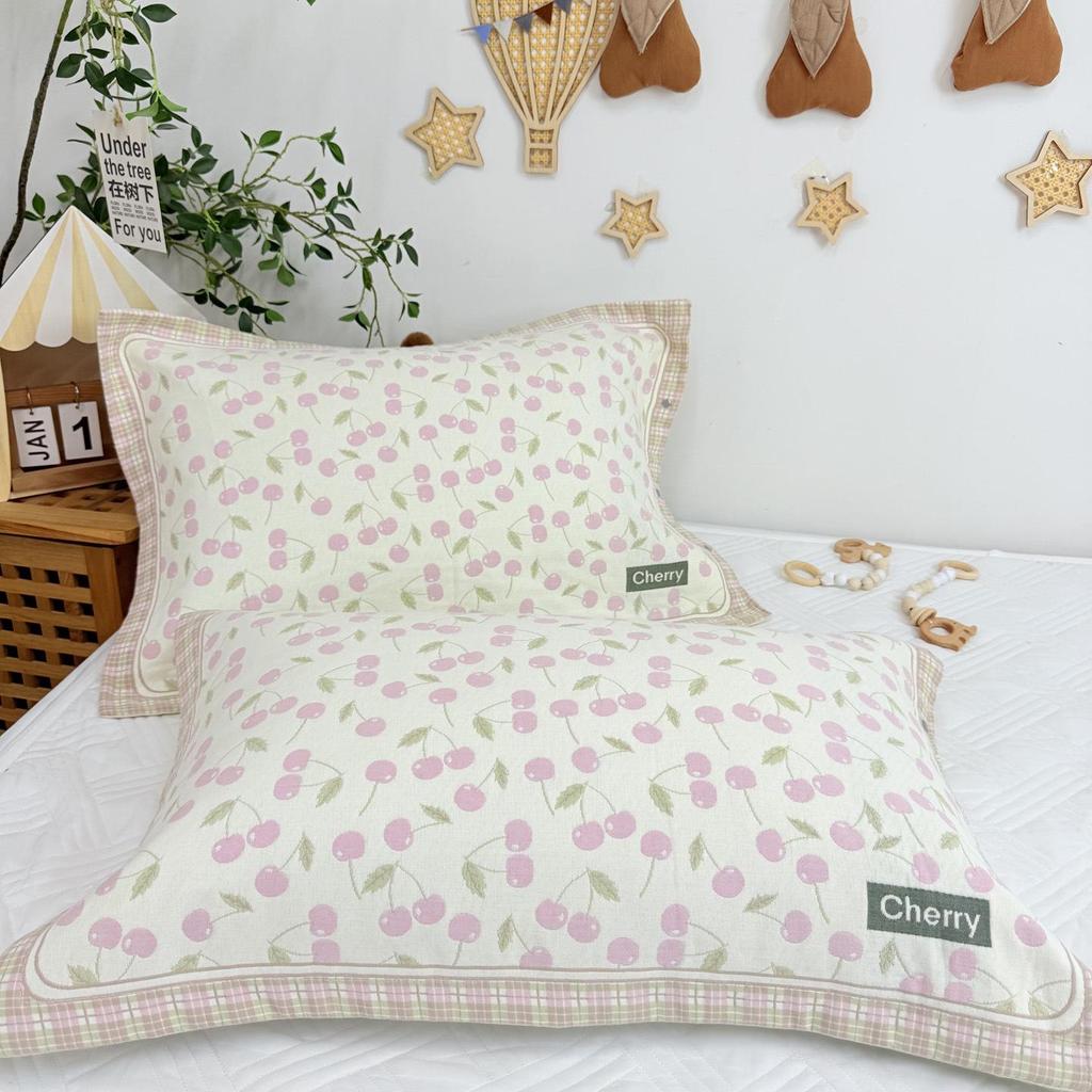 Set of 2 All-Cotton Gauze Pillowcases: Snap Button, High-Density, Non-Shedding, Four-Season Use
