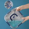 Large Capacity Stainless Steel Crisper With Handle Airtight Lid Leak-Proof Lunch Box Rectangular Fresh-Keeping Box Refrigerator