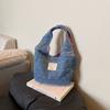 Denim Bow Print Large Capacity Vest Bag Female Student Book Handbag Shoulder Large Capacity Shopping Bag