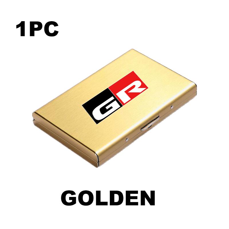 

Car Metal Credit Card Holder Wallets ID Card Holder Case Pop Up Wallet For Toyota GR sport Hilux Aygo TDR Yaris Corolla Rav4 CHR