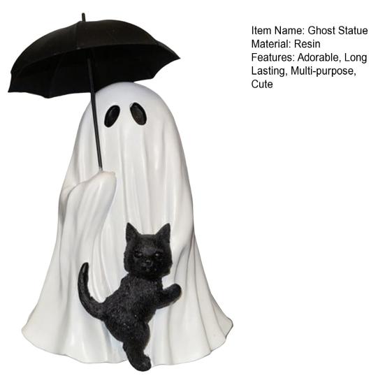 Halloween Ghost Statue Mini Resin Figurine Adorable Shape Funny Spooky Statue Festival Party Decoration