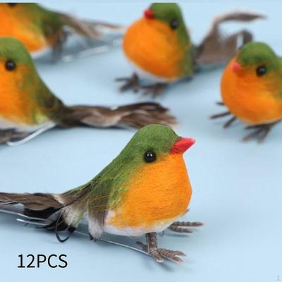 12 Artificial Birds for Decoration, Realistic Bird Models Floral Arrangements And Patio