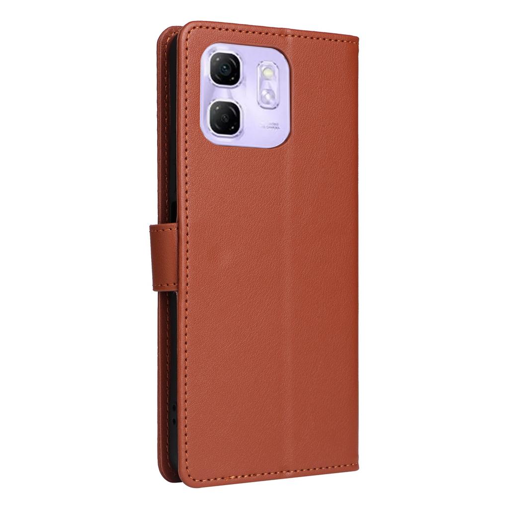 For Infinix Hot 50i 4G/Smart 9 4G Case Wallet Stand View PU Leather Phone Cover with Wrist Strap