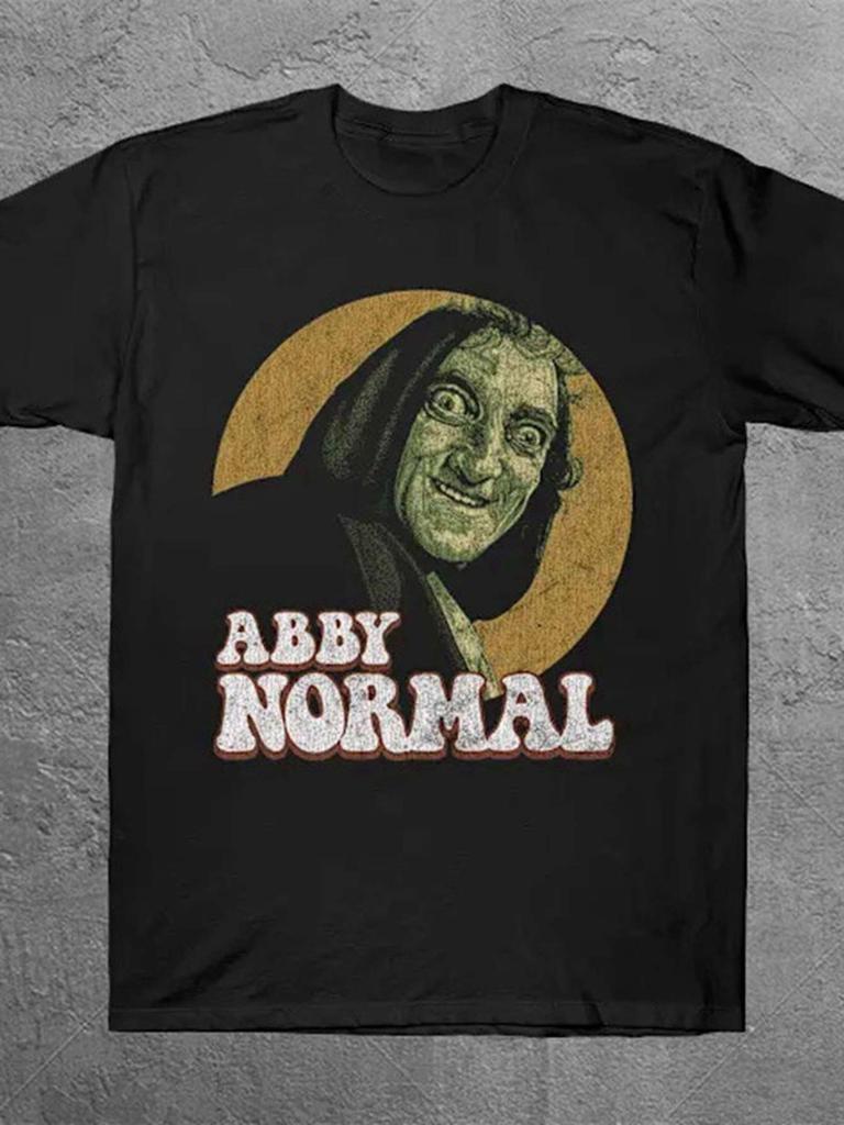 Mens Frankenstein print Tshirt Harajuku style cotton shortsleeved shirt with ABY NORMAL print harajuku oversized t shirt