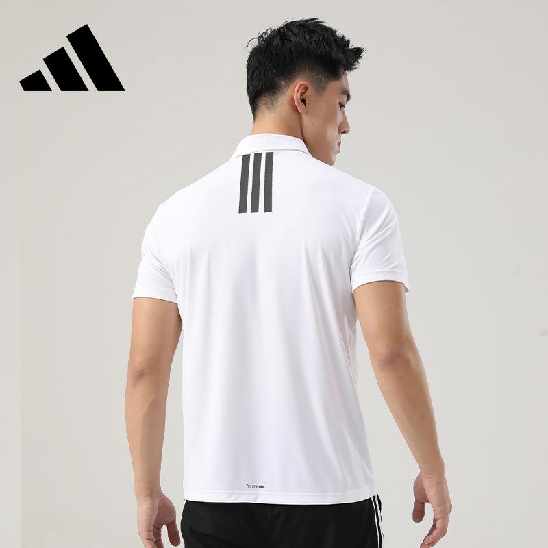 adidas Golf Series Three Stripes Logo Casual Breathable Quick-Dry Short Sleeve Polo Shirt Men Polo Shirts White KD7254
