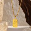 Tarot three-dimensional relief diamond-encrusted flower octagram pendant necklace design titanium steel twist chain necklace