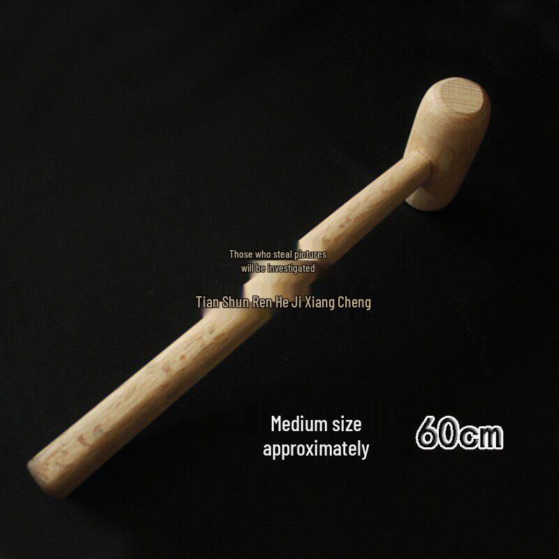 Solid Wood Temple Gong Mallet - Original Wood Color Mallet for Striking Board or Dharma Instrument