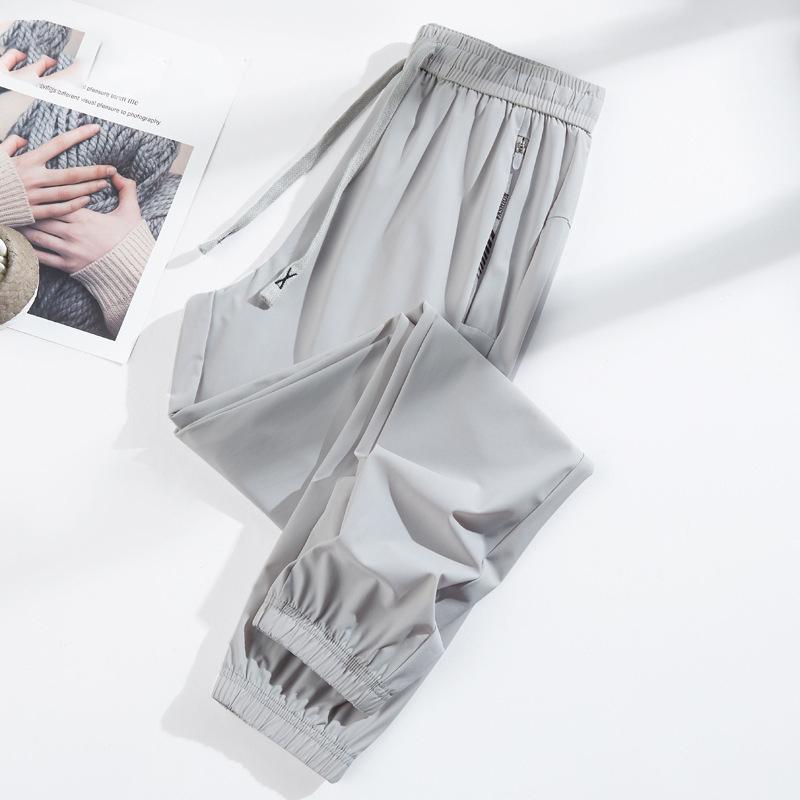 Men's Ice Silk Sweatpants Light Cool Jogger Pants Unisex Man/Women Stretched Workout Sports Trousers