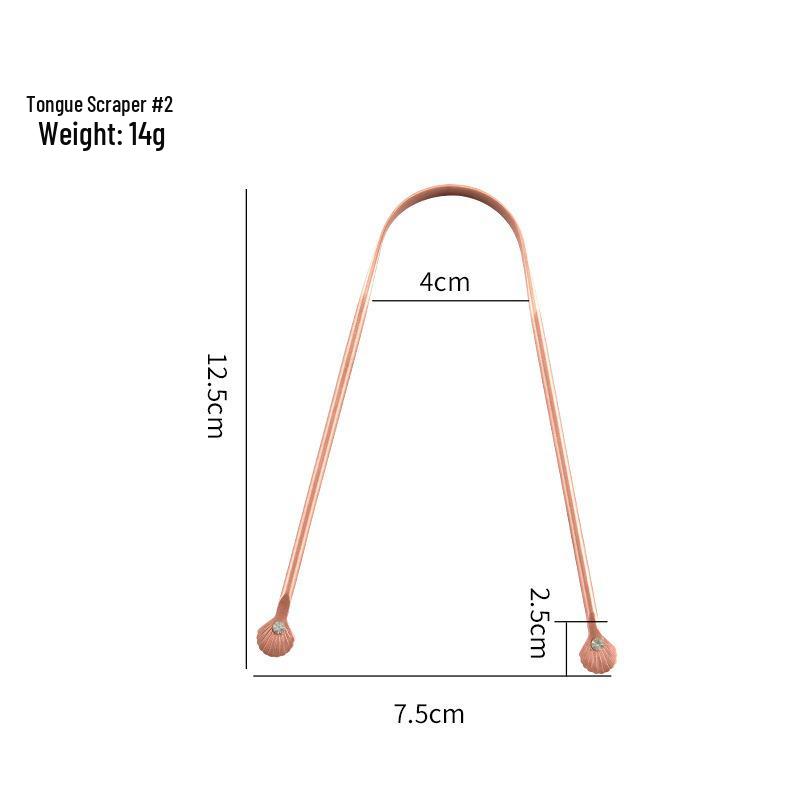 Pure Copper Tongue Scraper and Cleaner – Portable Tongue Brush Tool for Effective Oral Hygiene