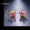 Colorful Cubic Zirconia Long Drop Earrings, Luxury Geometric Crystal Earrings, Elegant Evening Party Jewelry Gift