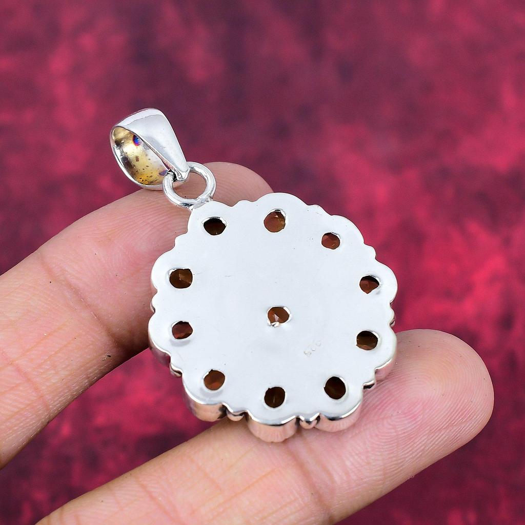 Citrine Pendant, 925 Solid Sterling Silver Gemstone Jewelry, Handmade Pendant, For Thanksgiving