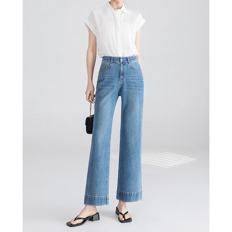 

Черные расклешенные джинсы для женщин Новые свободные с высокой посадкой Слиммирующие без штанин 3XL