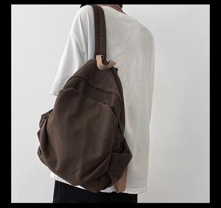Retro Forest Canvas Backpack for Girls - Japanese Harajuku Style, Simple & Versatile for High School Students