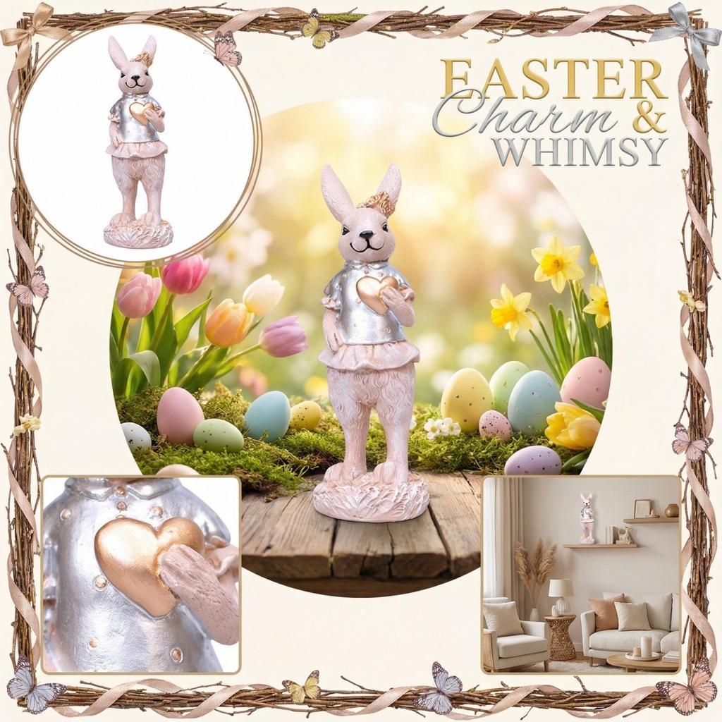 Easter Creative Cute Rabbits Resin Figurine