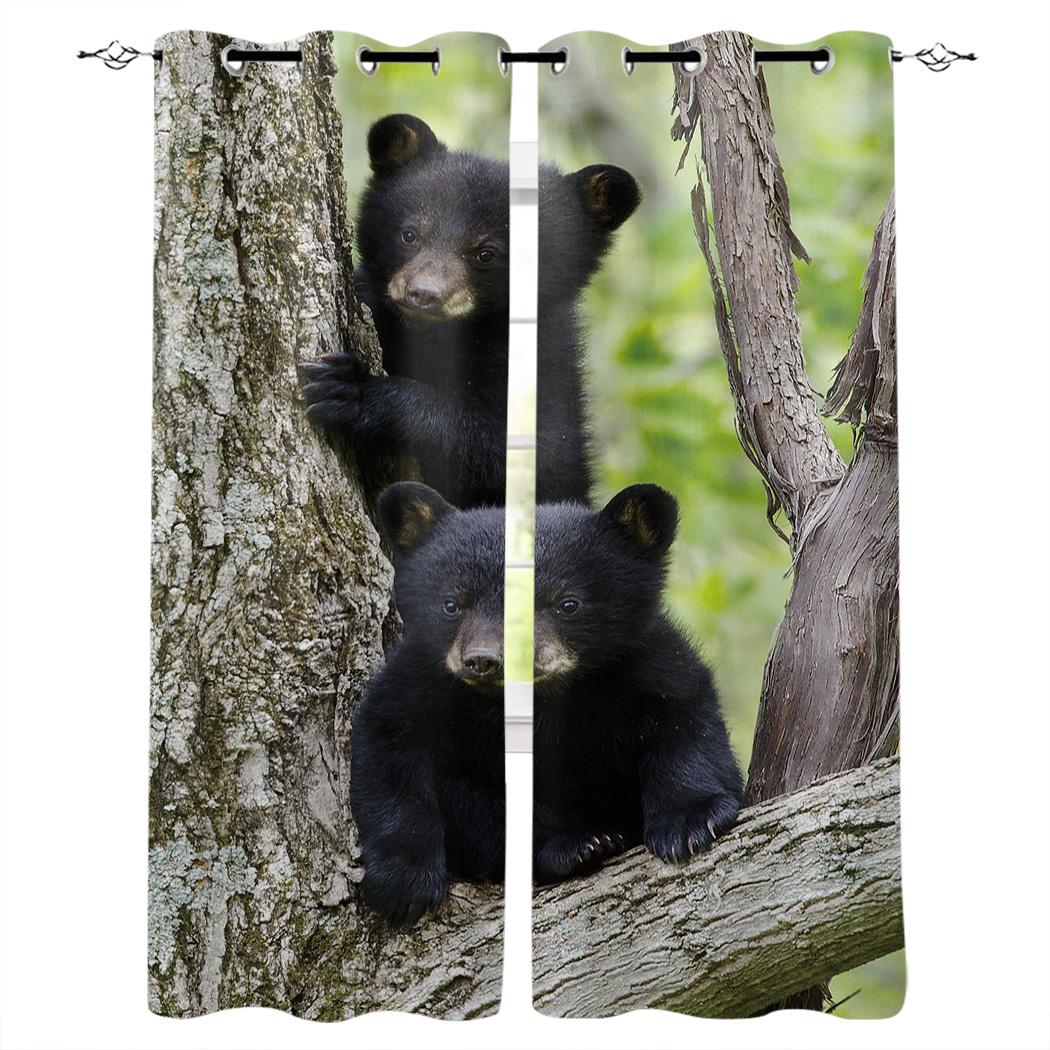 

Полярный Медведь Риф Темные Облака Домашний Декор Оконные Шторы Спальня Кухня Шторы Панельные Шторы для Гостиной 135W x 60H(cm)