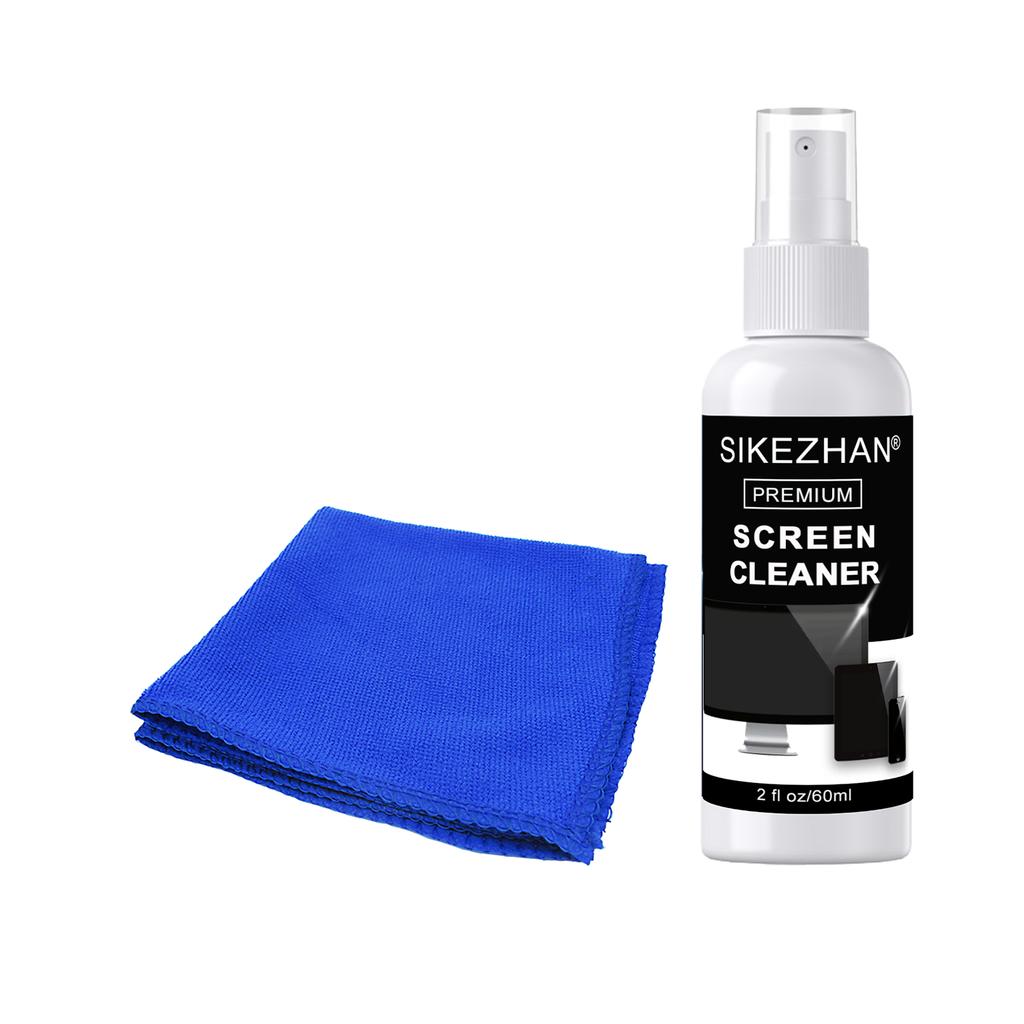 Streak-Free Screen Cleaner Spray Kit & Microfiber Cloth for Smart TV LCD LED OLED Monitor Laptop Tablet IPad Car Cleaning 60ml