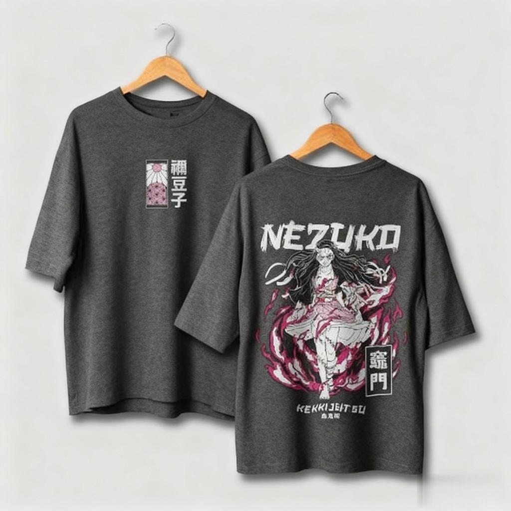 Demon Slayer Kamado Nezuko Graphic T Shirt Men Women Cotton Short Sleeve Tee Oversized Casual Tops Summer Streetwear Cosplay Y2k