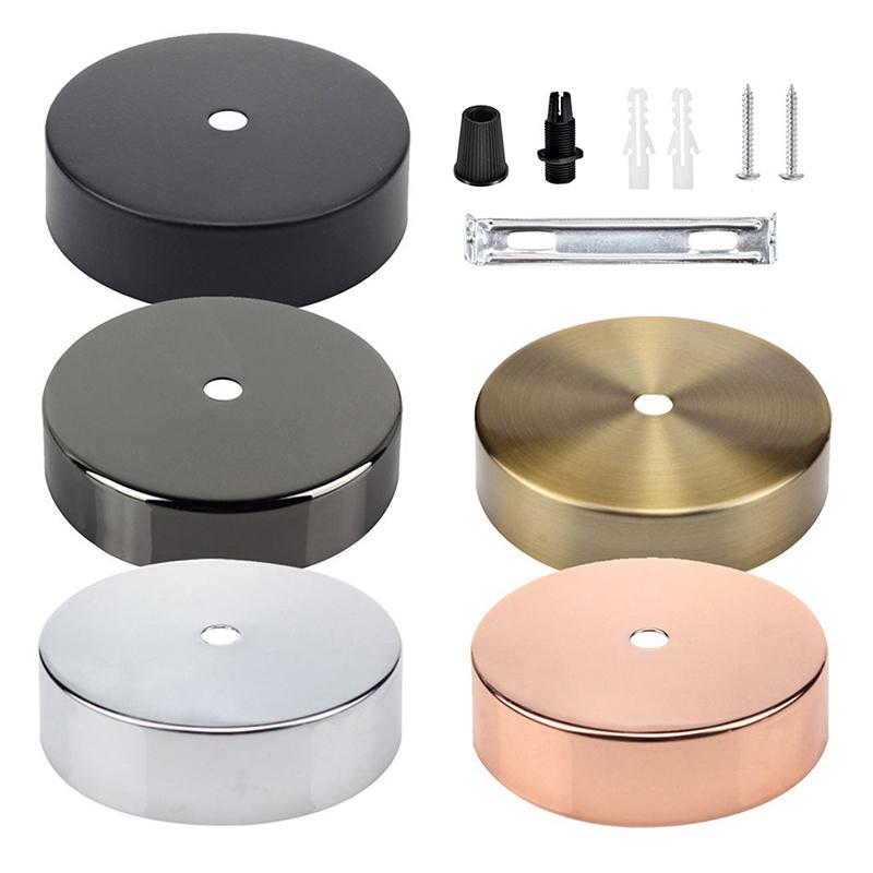 Black Silver Bronze Ceiling Plate Wall Sconce Mount Diy Light Fittings Lamp Base Vintage Pendant Lamp 100*20Mm Disc Base