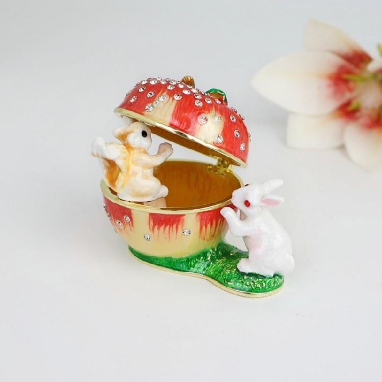 Charming Enamel Squirrel Fruit Designed Alloy Jewelry Box Jewelry Organizers Ideal For Gift Giving And Home Decors