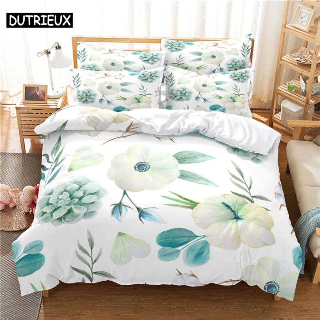 Beautiful  Flower Bedding Set Duvet Cover Set 3d Bedding Digital Printing Bed Linen Queen Size Bedding Set Fashion Design