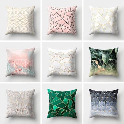 Winter Warm Home Decor Car Seat Cushion Cover Geometric Printed Pillow Cases Peach Skin Cashmere