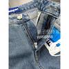 South Korea Single Ad **Exquisite and Easy To Wear High Waist Highlight Graffiti Denim Blue Washed Jeans Pants Same Style for Men and Women