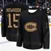 Tuta da Allenamento per Hockey su Ghiaccio Maschile Canadese - Traspirante, Asciugatura Rapida Versione Nera e Oro Manica Lunga Top Famiglia