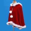 Red Hooded Holiday Cloak Christmas Front Closure Costume Wrap Short Layer for School Shows Parties and Pictures