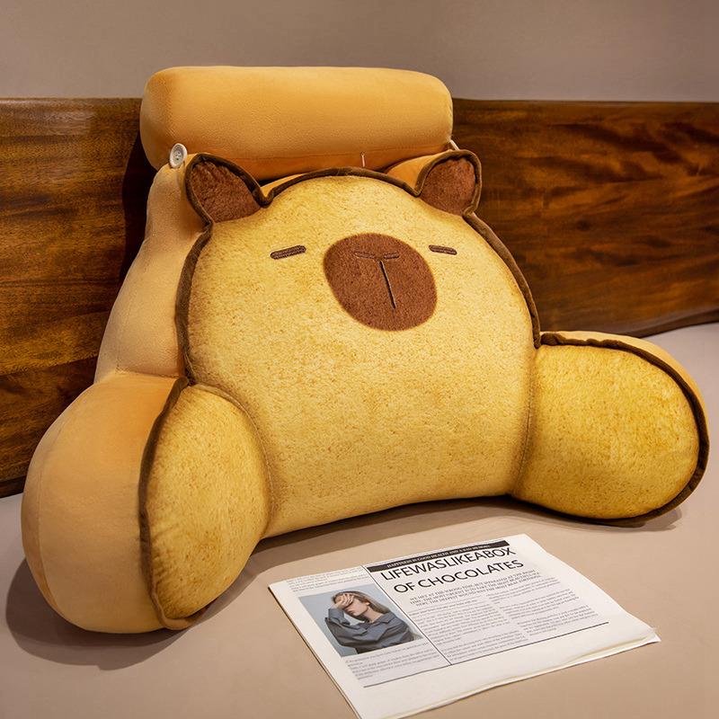 Cartoon Bedside Soft Animal Bread Cat Capybara Backrest Sofa Cushion Plush Biscuit Cat Triangle Pillow On The Bed Gifts