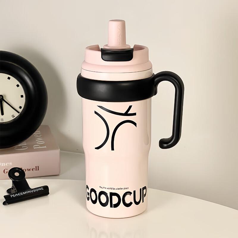 TLAKEHO 304 Stainless Steel Dual-Drink Insulated Tumbler with Handle