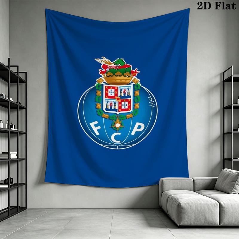 FC Porto Wall Tapestry Aesthetic Wall Hanging Printed Fabric Blanket Decorative Tapestries for Bedroom Living Room Home Decor