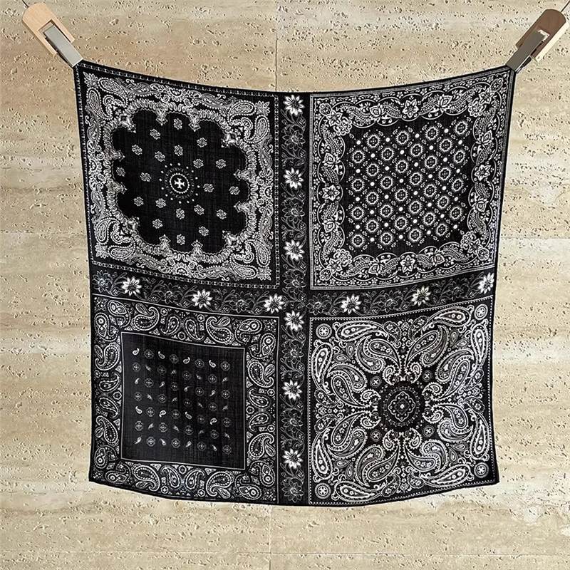 Mulberry silk wool 65 silk wool blended French cashew flower square scarf women s autumn and winter thick high-end silk scarf Standard