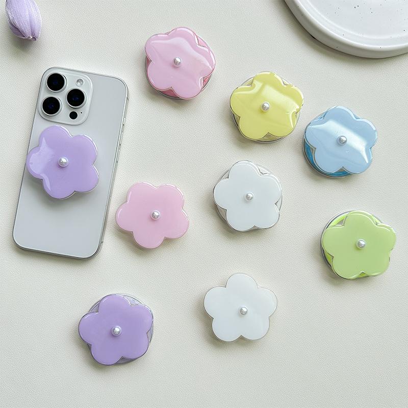 3D Pearl Flower MagSafe Detachable Phone Stand with Airbag Suction Cup