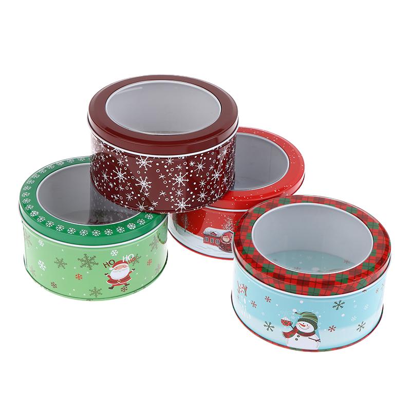 Christmas Tinplate Candy Box Santa Claus Tin Reusable Chocolate Storage Case For Gift Storage Home Cookie Packaging Box