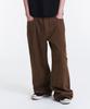Gicheol Slub Jacquard Stripe Wide Pants (Brown)