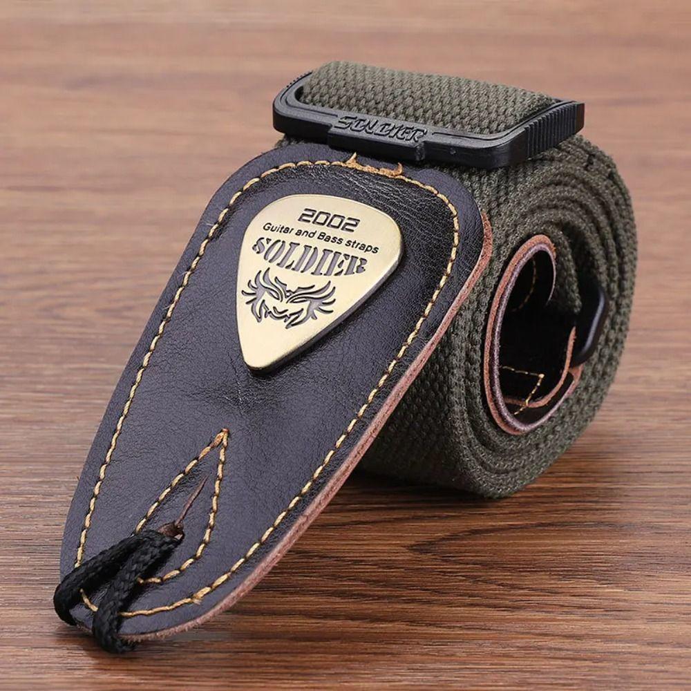 Adjustable Acoustic Guitar Belt Leather Ends Electric Bass Belt Durable Guitar Strap  Instrument