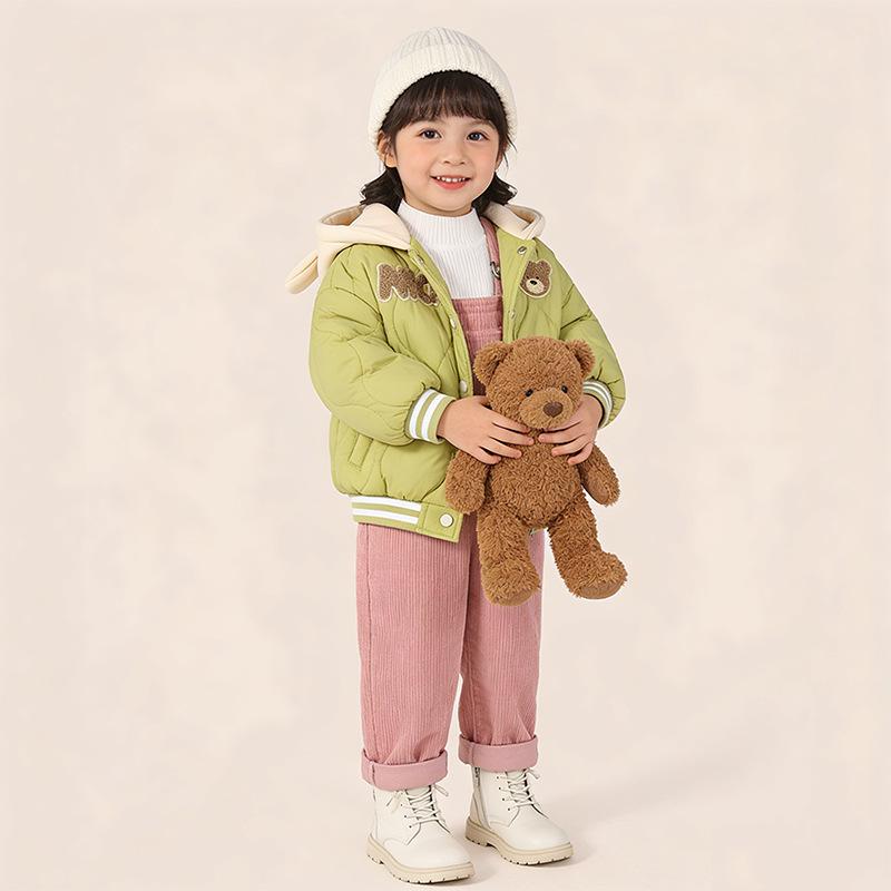 2026 Spring Baby Fleece-Lined Cotton Jacket - Machine Washable, Unisex One-Piece for Boys & Girls