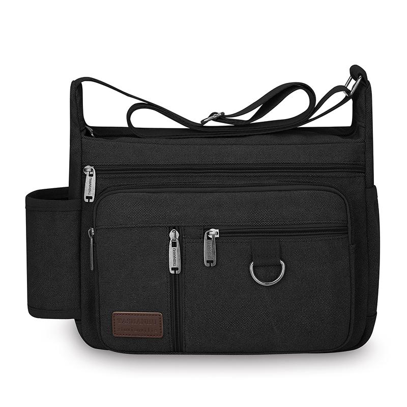 

Vintage Canvas Crossbody Bag for Men - Fashionable Shoulder Tote Messenger (Durable Travel & Everyday Carry on) M чёрный