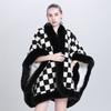 Fashion Scarf Shawl Thickened Plaid Fur Collar Cape Shawl 0982 #