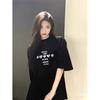 Pure Cotton American High Street Retro Front Shoulder Short-sleeved T-shirt Women's New Popular Design Sense Niche Trendy Brand Top