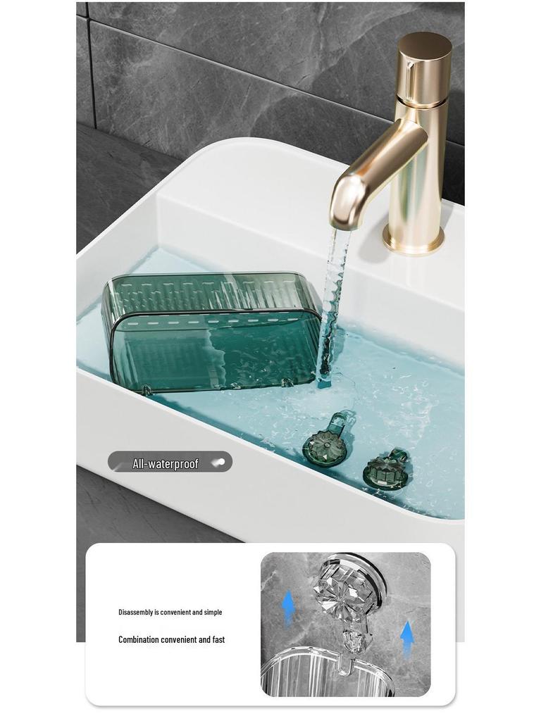 Stylish No-Drill Suction Cup Wall Storage Basket for Utensils & Toothbrushes