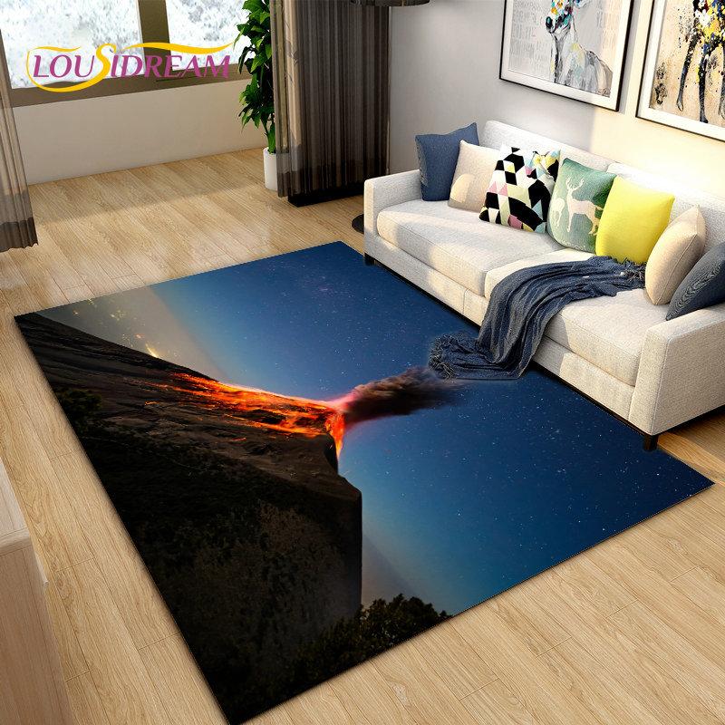 Volcanic Magma Series Area Rug Large,Carpet Rug for Living Room Bedroom Kitchen Doormat Decoration, Kids Play Non-slip Floor Mat