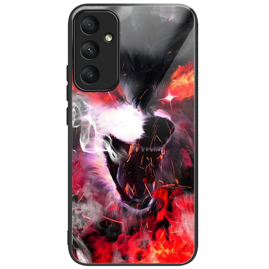 For Samsung Galaxy A56 5G Case Pattern Printing Tempered Glass TPU Drop-Proof Phone Cover