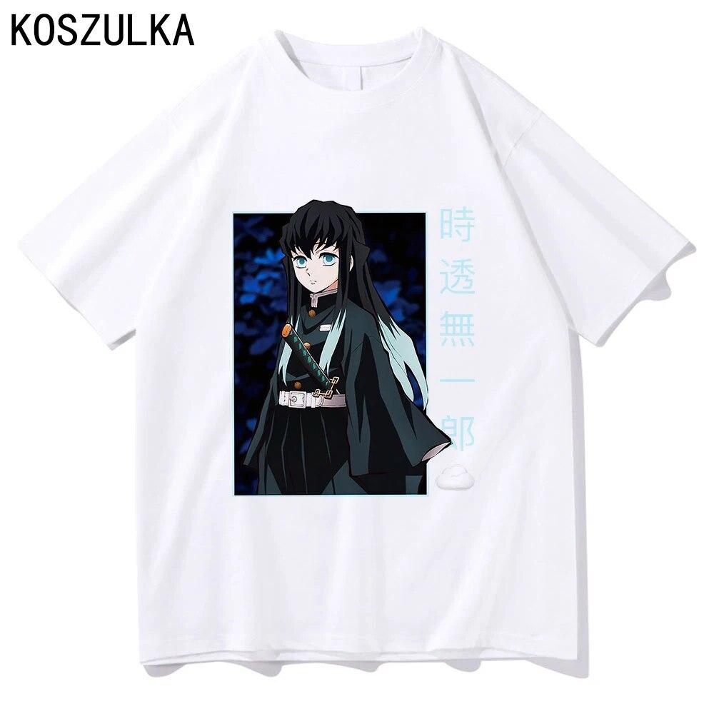 Demon Slayer Muichiro Tokito T-shirt Cotton Tee Shirt Summer T Shirts Kokushibo Clothes Sudaderas Unisex/women Hip Hop Sweatshirts Unisex